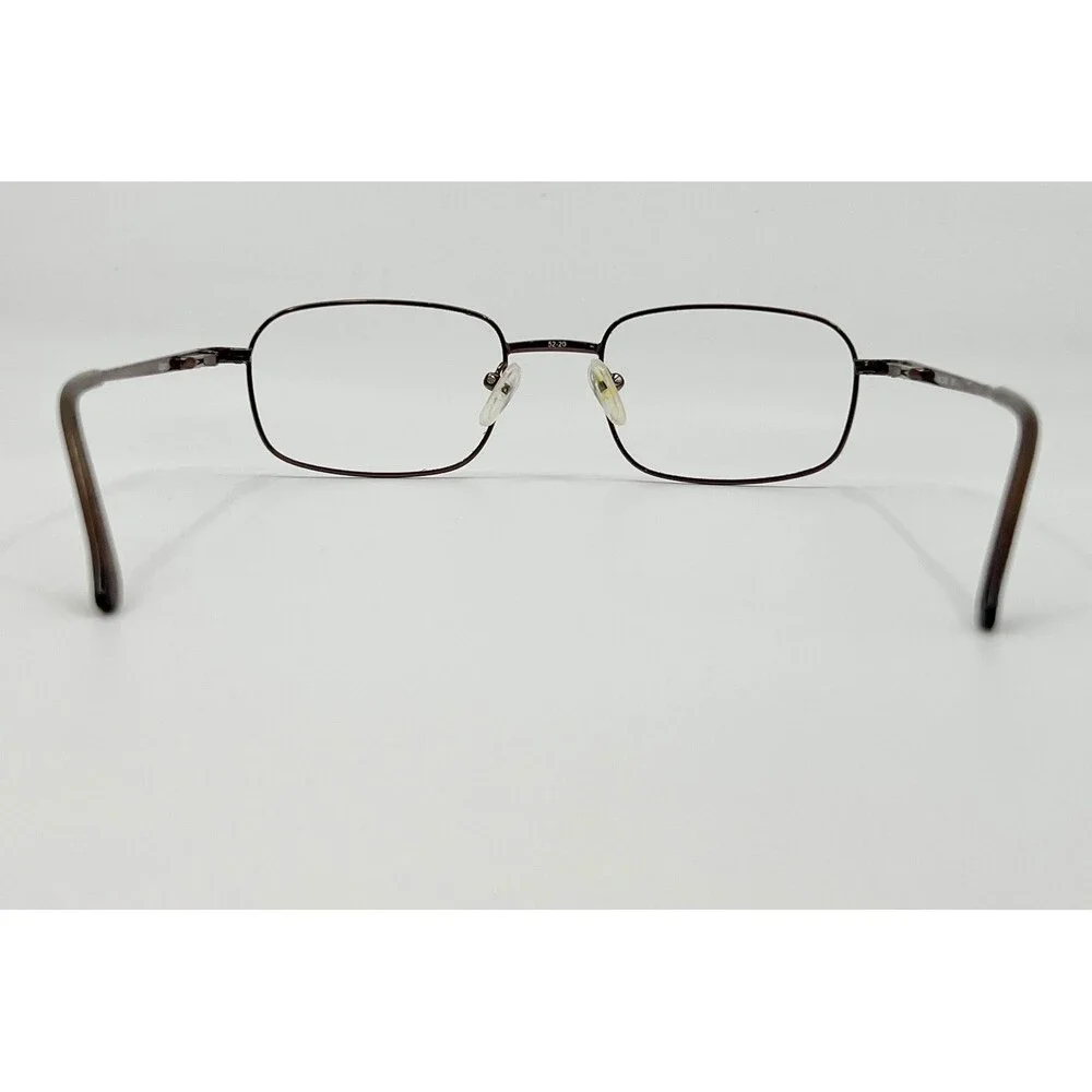 L.A. Eyeworks Eyeglasses Mens Brown Metal Rectangle Frames 48-20-140